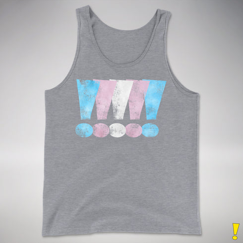 Transgender Pride Exclamation Points Premium Tank Top - Grey Heather